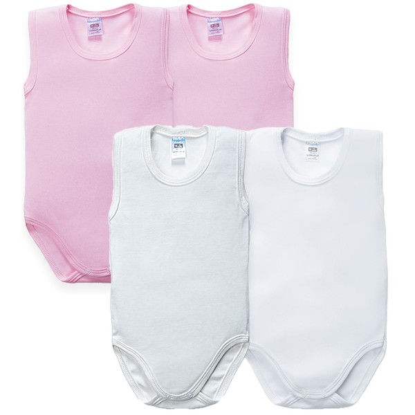 Tontiny Baby Soft%100 Cotton Sleeveless Baby Bodysuit Easy Dressing Onesie