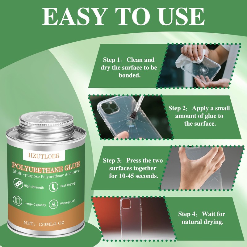 Polyurethane Adhesive,120ML Multi-Purpose Polyurethane Glue,Super Glue for PU,PVC,TPU,ABS,etc,High Strength,Waterproof,Heat Resistant