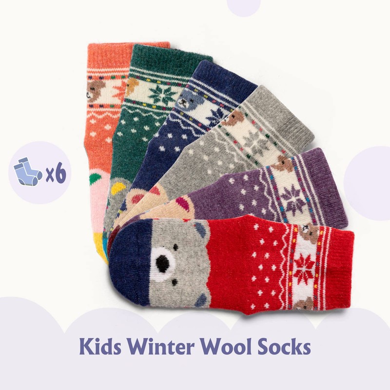 Big Girls Wool Socks Kids Winter Thick Warm Socks Thermal