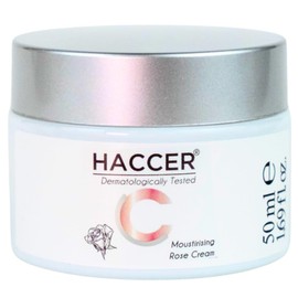 Haccer Rose Moisturizing Daily Skin Cream 50 ml - Natürliches Rosenwasser - Feuchtigkeitsspendende, Hydratisierende, Nährende, Revitalisierende Hautcreme