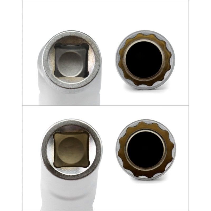 QWORK 14mm&16mm Magnetic Swivel Spark Plug Socket, Thin Wall Magnetic