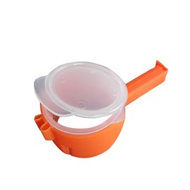 Bag Clip with Pour Food Bag Sealing Clip with Port Snack Chip Bag Plastic Cap Spout Bag Clip with Dump Pour (orange)