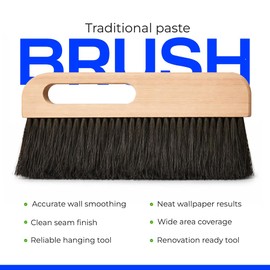 Zopper Wallpaper Smoothing Brush 30cm – Wooden Handle Horsehair Paste Brush for Wallpaper Hanging, Smoothing & Decorating – DIY Home Improvement Tool