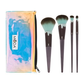 Royal  Langnickel MODA Juego de 5 brochas de maquillaje de cara completa para helado con bolsa incluida, polvo, complejidad, mezclador de ángulo y... 