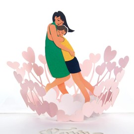 CUTE POPUP - Birthday Card Pop Up with Warmest Hug for Mom Design - Mother's Day Pop Up Card, Thinking of You Card Love Mom, Touching & Surprising Present, Best Wishes to Mom, Wife, Women