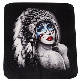 Regal Comfort Queen Size Blanket - Indian Princess - 79" x 86" Medium Weight Faux Fur Blanket for Bed, Couch, Living Room Décor