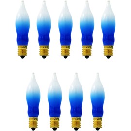The Dreidel Company Menorah Bulbs, 9 Blue & White Electric Menorah Flame Shaped Replacement Bulbs, 4 watts (24-Pack)