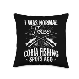 Cobia Fisher Rod and Reel Combo Fishing Season Fisherman Throw Pillow