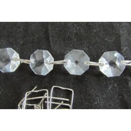 Unbranded 100- SILVER STRIP CONNECTOR  PINS 1" (25 mm) CHANDELIER LAMP BEAD PRISM CRYSTAL