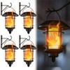 Dynaming 4 Pack Solar Flame Wall Lanterns Outdoor, Solar Powered