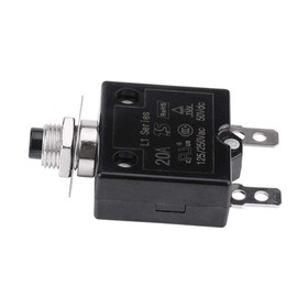 KIMISS Plastic Metal Reset Thermal Switch with Waterproof Button Circuit Breaker Overcurrent Overload Protection Device (20A)