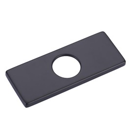 6 Inch Faucet Deck Plate, Matte Black Escutcheon Faucet Plate for Bathroom Sink 1 Hole or 3 Hole 4 Inch Centerset Basin Sink Hole Cover, Stainless Steel Faucet Hole Cover