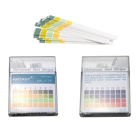 AMTAST Universal pH Paper Strips 0-14 Test Paper Tires for Acid Alkaline pH Value 4 Colours (100 Strips)