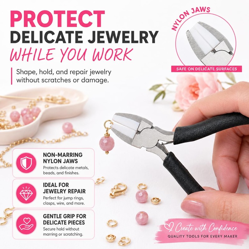 Nylon Jaw Pliers for Jewelry Making, Soft Jaw Pliers for