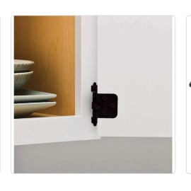 Liberty Matte Black Self-Closing Overlay Cabinet Hinge 5-Pairs Per Pack