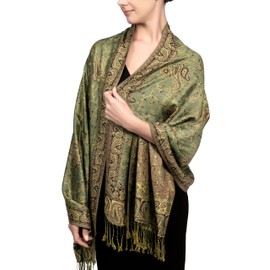 Achillea Ladies Pashmina Scarf, sage green