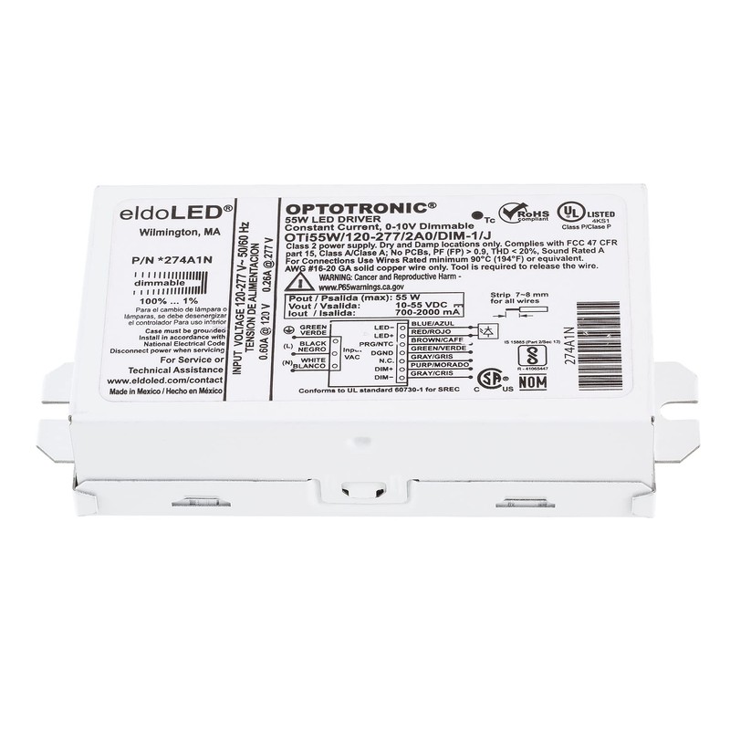 eldoLED *274A1N OPTOTRONIC 55W Constant Current 0-10V Dimmable LED Driver,