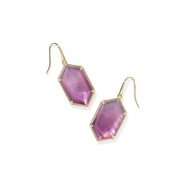 Kendra Scott Womens Hallie Drop Earrings Gold Purple Watercolor Illusion One Size One Size
