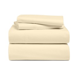 Cosy House Collection 100% Cotton Flannel Bed Sheet Set - King - Premium Softness, Deep Pocket Fit, Elastic Corner Straps, Cozy + Warm,
