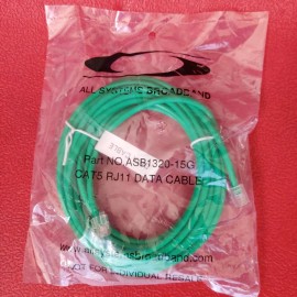 ALL SYSTEMS BROADBAND 15 FT CAT5 GREEN RJ11-RJ11 6P4C Data, Part # ASB1320-15G