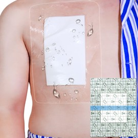 Waterproof Shower Protector Large Cover Shields for PICC Central Line Peritoneal Dialysis Chest Port Feeding Tube PD Catheter Accessories Bandages with Non-Stick Center Pad 10"x12"(Pack of 14)