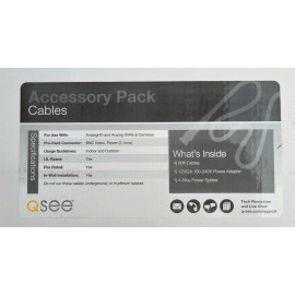 Q-SEE Accessory Pack Cables, Power Splitter (4 Pack 60ft Cables)