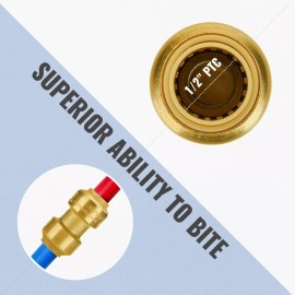 EFIELD 12 PCS 1/2" X 1/2"  PUSH FIT COUPLINGS FITTINGS, Lead Free