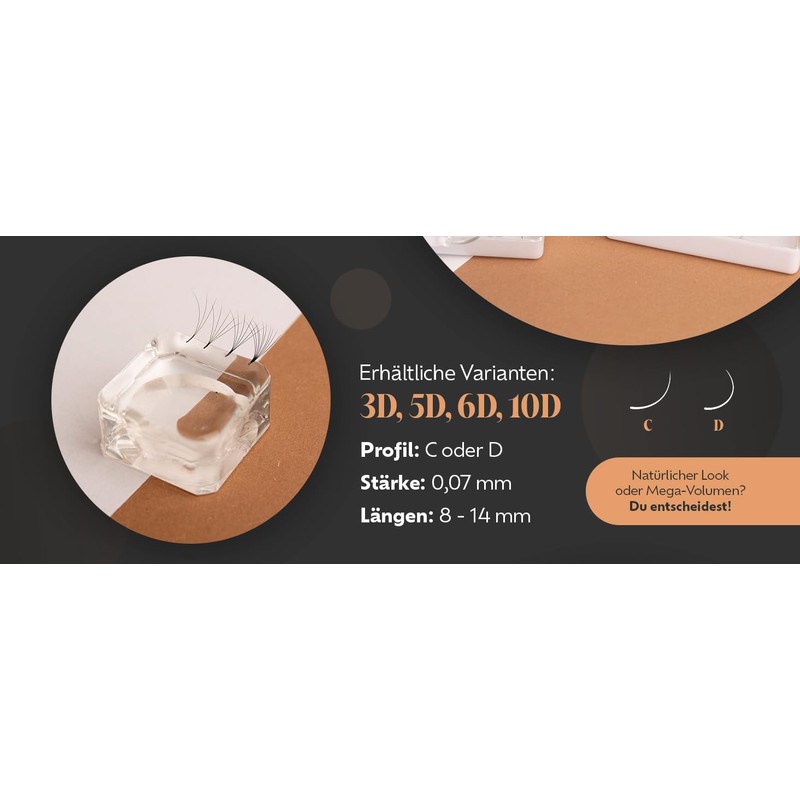 WL Wonder Lashes Fertige Wimpernfächer 3D für Professionell 0,07 250