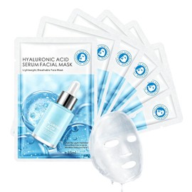 Xivicii 12 Pack Hyaluronic Acid Face Mask, Hydrating Sheet Masks Skincare for Smooth and Glowing Skin