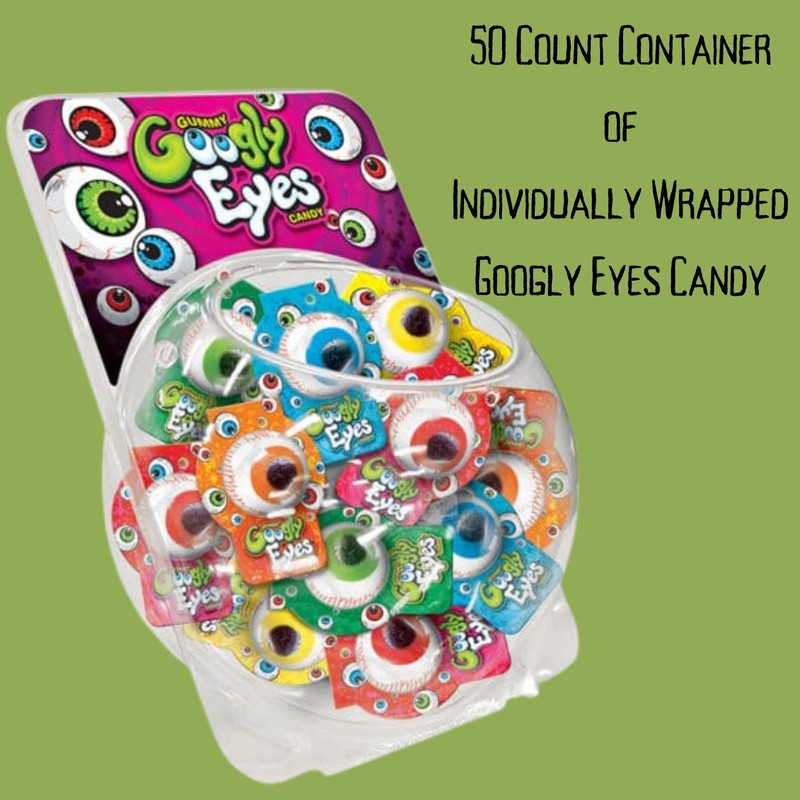 Gummy Googly Eyes Candy, Christmas Bulk Candy Individually Wrapped, 50