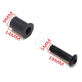 HONGK 10pcs Motorcycle Windshield Windscreen Bolt Kit Well Nuts Bolts Washer Black