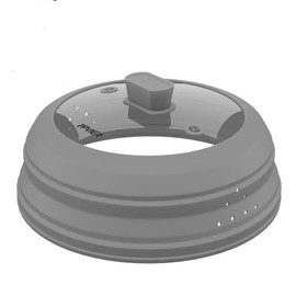 Microwave Splatter Cover, Vented Silicone and Glass Cover Splatter Guard Lid, Food Collapsible Plate Cover Lid with Easy Grip Handle. (Gray, 9 inch)