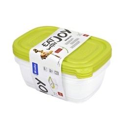 Rotho 61220 Food Container, Transparent/Green, 3 x 1 L