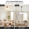 PUMING 19.7" 5-Light Black Drum Chandelier with Modern White Linen