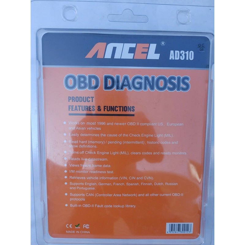 Ancel Universal OBDII Car Engine Code Reader ANCEL AD310 Diagnostic