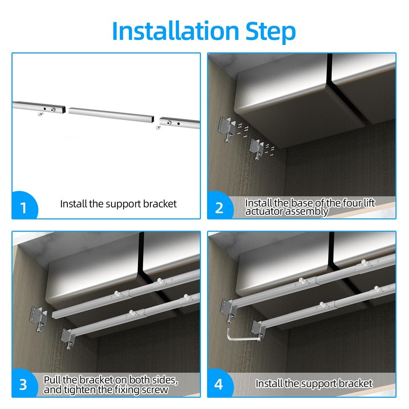 Qualward Undermount Sink Supports Brackets,Adjustable Undermount Sink Support, Stainless Steel