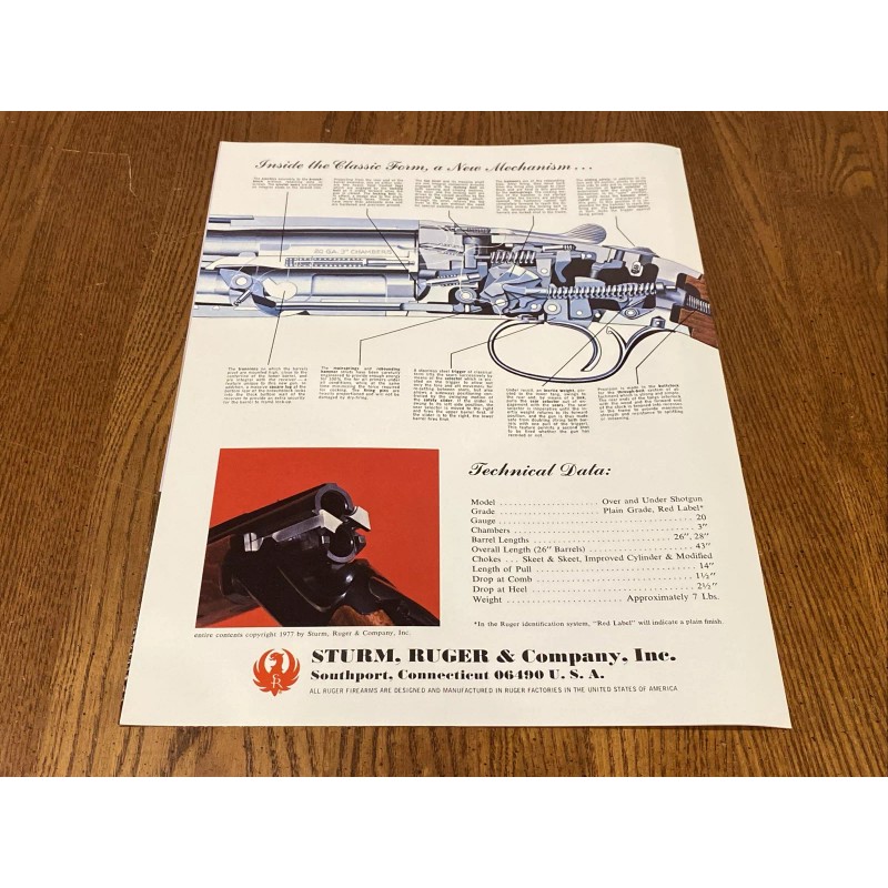 Ruger 1977 Ruger Red-Label Grade Over and Under Shotgun Catalog