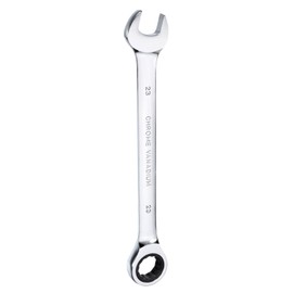 HARFINGTON Ratcheting Wrench 23mm Metric 12PT Cr-V Polished Chromed Ratcheting Double End Combination Wrench with 72 Tooth and 5° Movement Industrial Grade Gear Spanner Tool for Repair