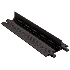 Checkers 1 Channel Low Profile Drive Over Cable Protector, Heavy Duty Loads up to 26,000 Pounds, Polyurethane Construction, Improved Traction and Stability, Black/Black, GD1X75-ST-B/B