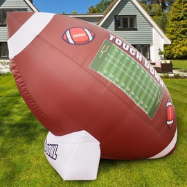 10FT Large Football Party Decorations - Outdoor Football Inflatable Decor with Built-in LED Light - Indoor Football Themed Party Supplies Blow Up Decoration for Yard Holiday