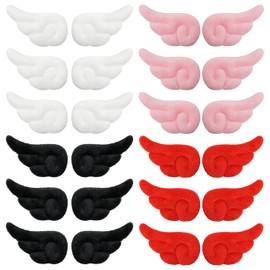 Honbay 24PCS Mini Craft Angel Wings Plush Wing Embellishment DIY Crafts Accessories for Hair Clips Headband Clothes Shoes Backpack (4 Color)