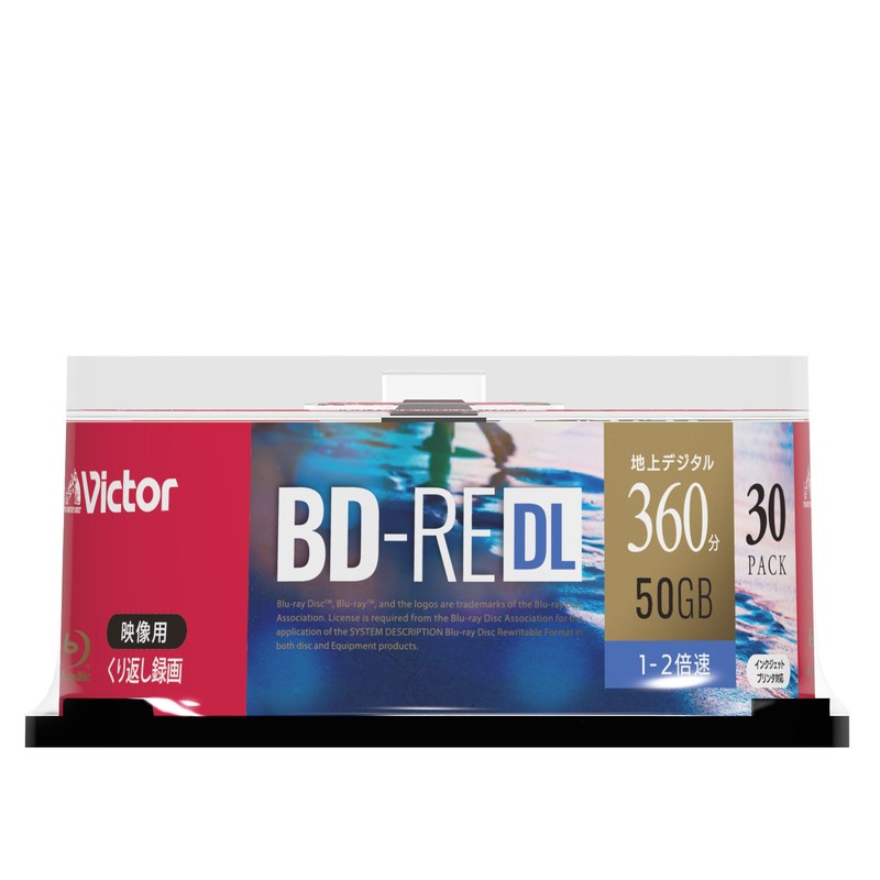 Victor BD-RE VBE260NP30SJ1 Repeated Recording (2 Layer/1-2x Speed, 30 Sheets),