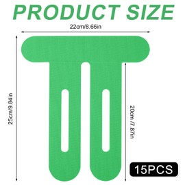 15pcs Precut Kinesiology Tapes for Knees, Waterproof Breathable Kinetic Tape Latex-Free Elastic Athletic Strips Knee Support Patch Stickers for Stability & Muscle Support(Green)