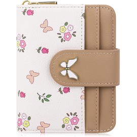 Farcauo Purse Small Cute Women's Small Purse Brown Women's Wallet Kawaii Butterfly Card Wallet for Women