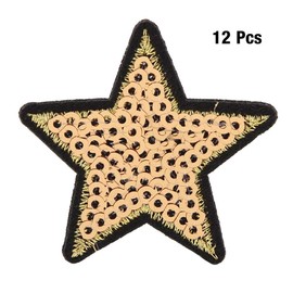 12 UNIDS Parches de Tela Bolsa de Coser Ropa DIY Lentejuelas Patrón de Estrella Reparación Ropa Apliques Accesorios Bordado