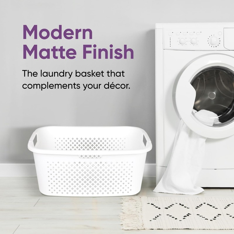 Superio Gradient Perforated Laundry Basket with Ergonomic Handles - Modern