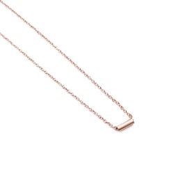 Honeycat Mini Pipe Bar Necklace in 18k Rose Gold Plate | Minimalist, Delicate Jewelry (RG)