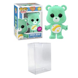 Funko POP! Animation: Care Bears 40th Anniversary - Wish Bear with Flocked Chase Bundled with a Byron's Attic Pop Protector