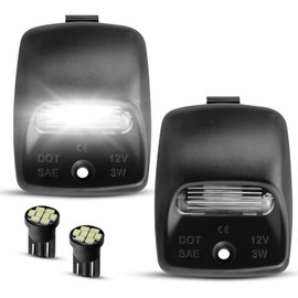 LED License Plate Light Kit for 2005-2015 Toyota Tacoma, 2000-2013 Toyota Tundra – 6000K White LED, Black Housing, IP68 Waterprooof, Plug & Play