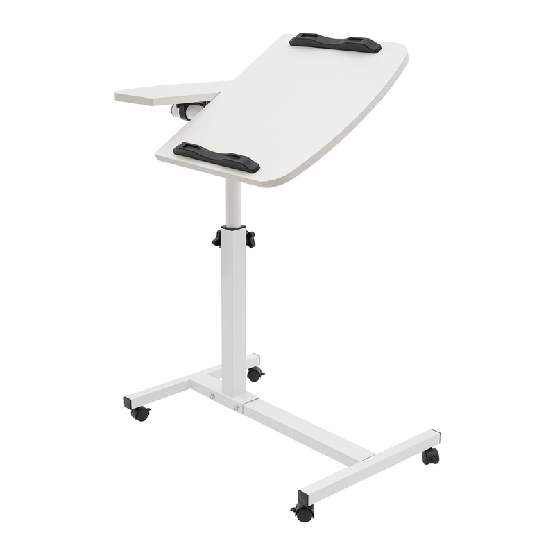 YIYIBYUS Adjustable Rolling Laptop Table Stand with Wheels, Portable Overbed